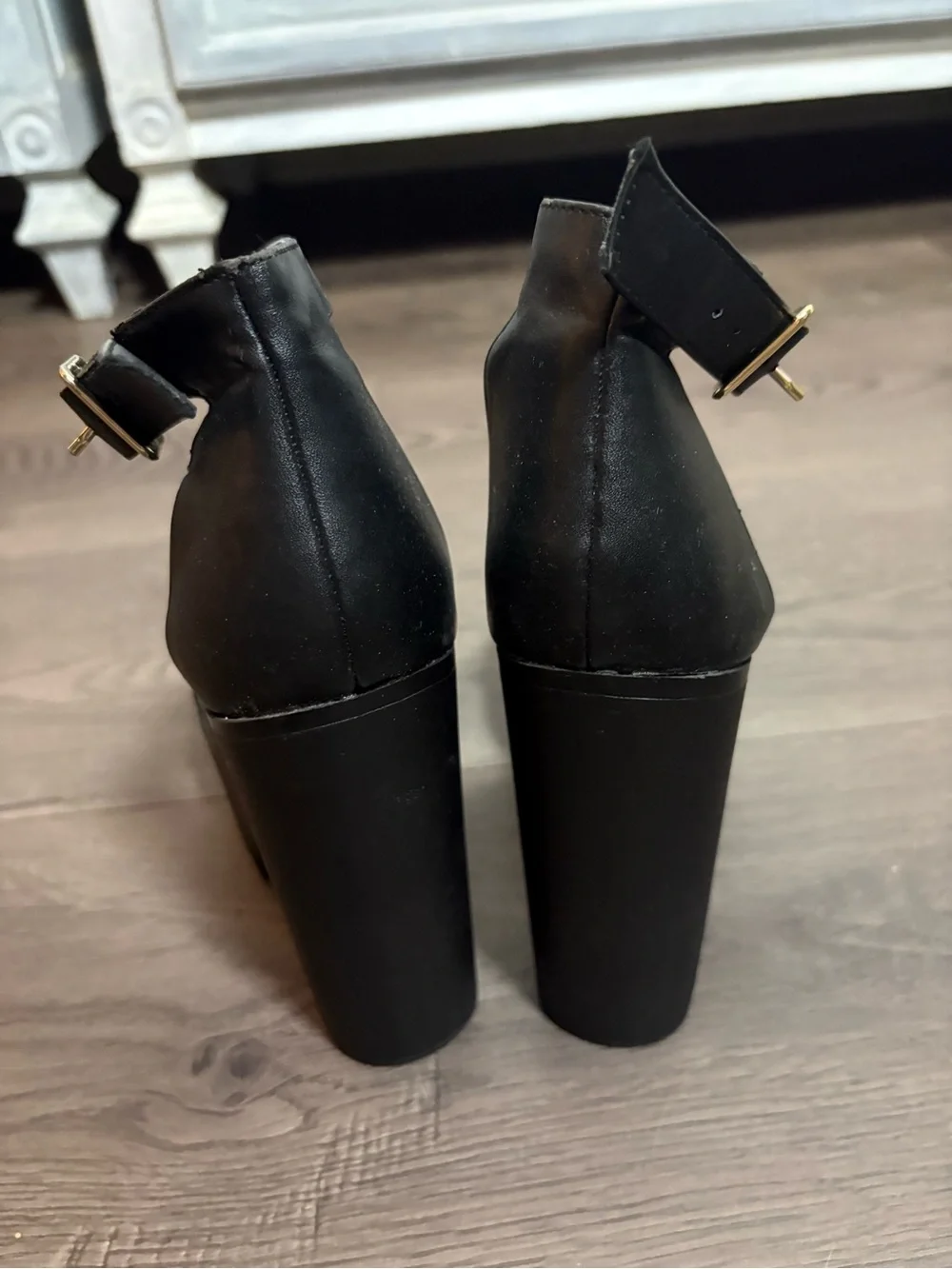 Wild Diva Lounge Black Platform Chunky Block Heels Grunge Y2K Stylish
